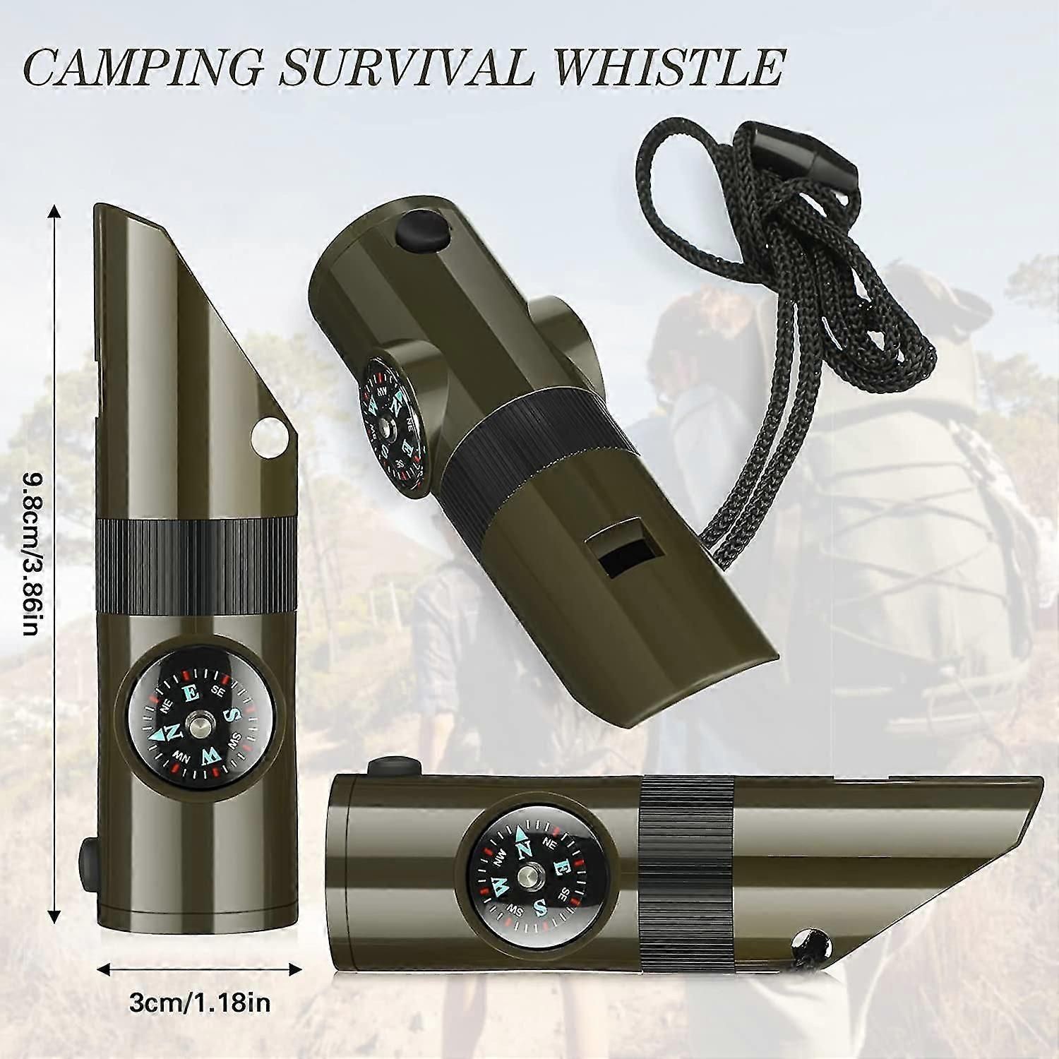 Camping Survival Kit with Lanyard Emergency Compass Safety Whistle Emergency Whistle Kid Survival Kit Outdoor Multi Function Tool for Camping Hiking Kemu |Fashion Home Kitchen Beauty