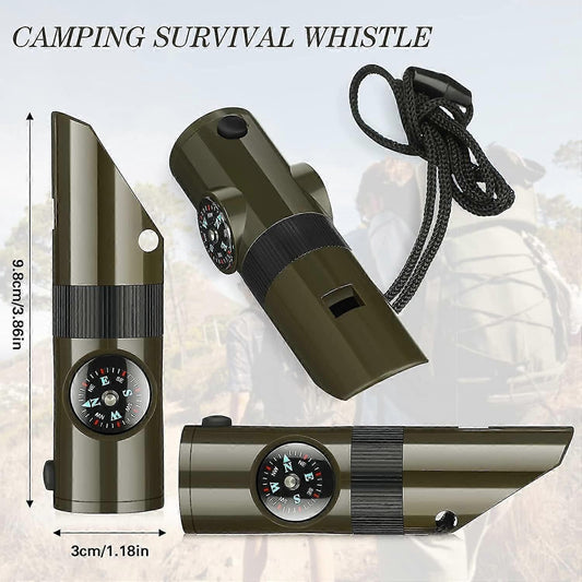 Camping Survival Kit with Lanyard Emergency Compass Safety Whistle Emergency Whistle Kid Survival Kit Outdoor Multi Function Tool for Camping Hiking Kemu |Fashion Home Kitchen Beauty