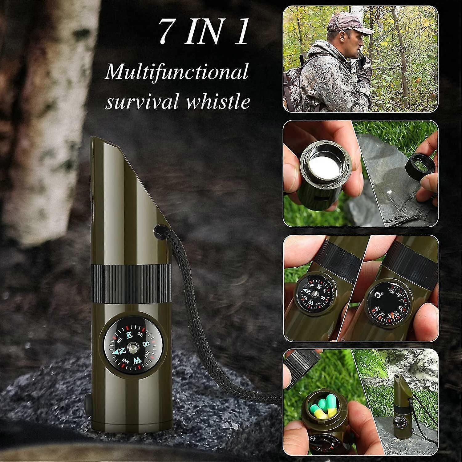 Camping Survival Kit with Lanyard Emergency Compass Safety Whistle Emergency Whistle Kid Survival Kit Outdoor Multi Function Tool for Camping Hiking Kemu |Fashion Home Kitchen Beauty