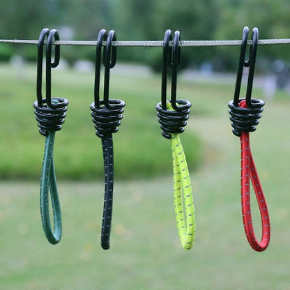 10Pcs Tent Stretch Strap Set Bungee Cords Set with Hooks, Metal Shock Cord Hook - Black Kemu |Fashion Home Kitchen Beauty