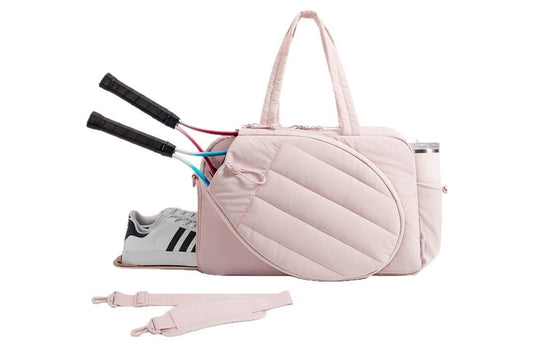 Womens Tennis Gym Bag Sports Tote Fits Two Rackets with Shoe Compartment - Pink Kemu |Fashion Home Kitchen Beauty