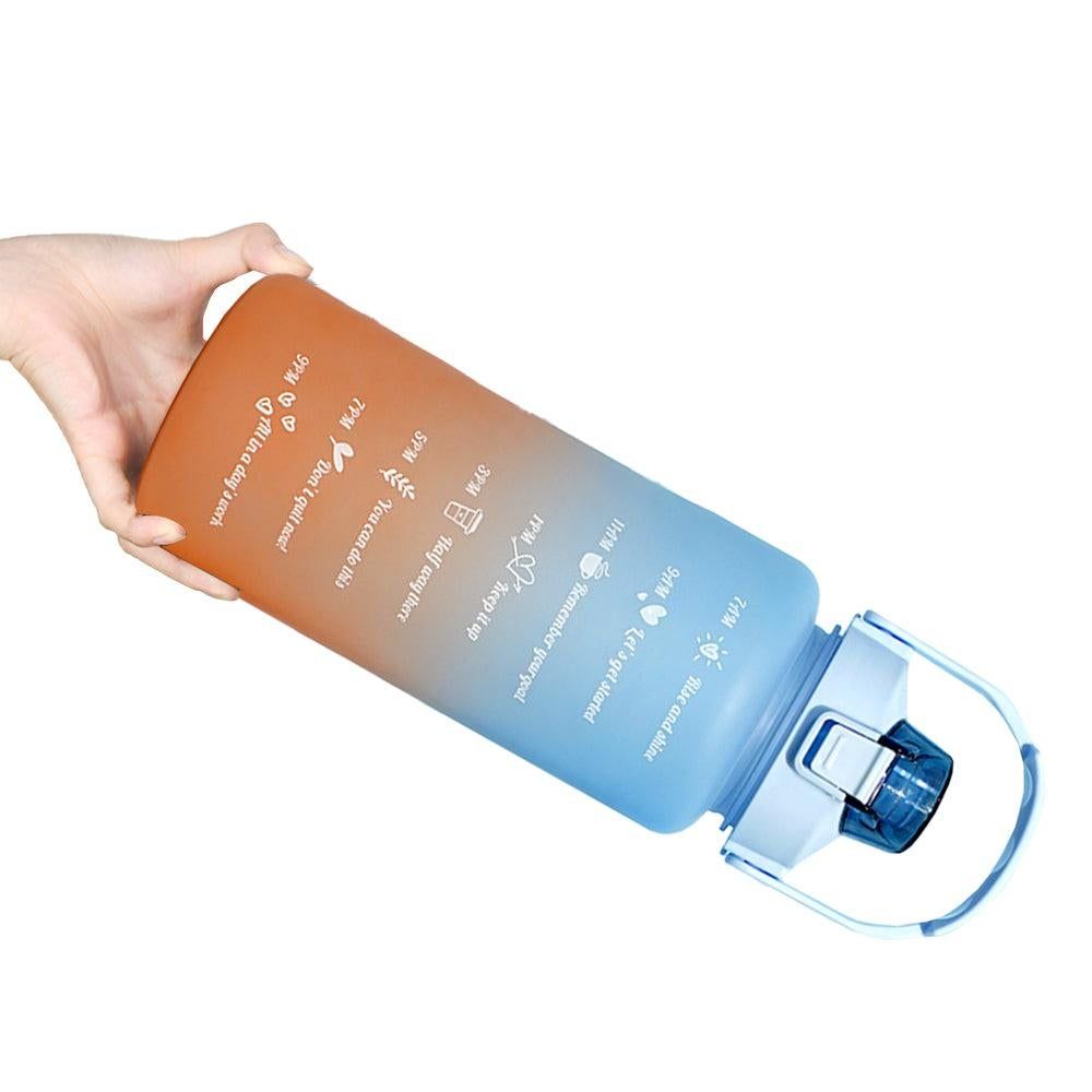 3-Piece Set Gradual-Color Motivational Water Bottles Set Sports Drinking Bottle with Time Markings Orange Kemu |Fashion Home Kitchen Beauty