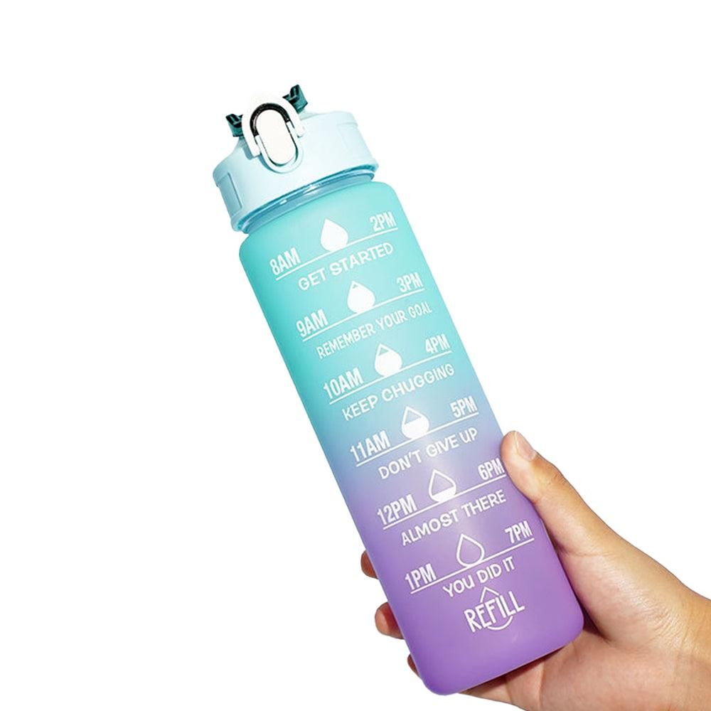 3-Piece Set Gradual-Color Motivational Water Bottles Set Sports Drinking Bottle with Time Markings Purple Kemu |Fashion Home Kitchen Beauty