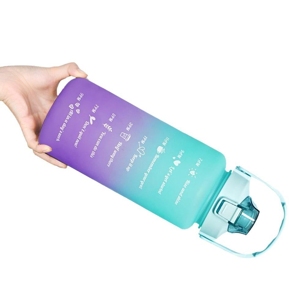 3-Piece Set Gradual-Color Motivational Water Bottles Set Sports Drinking Bottle with Time Markings Purple Kemu |Fashion Home Kitchen Beauty