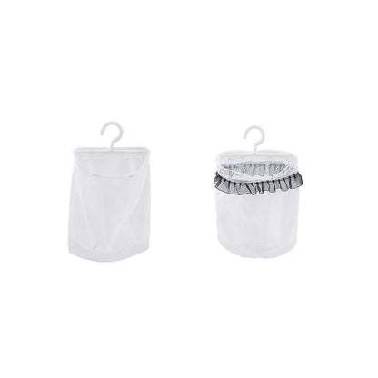 Hanging Mesh Storage Bag Folding Wall Organiser White