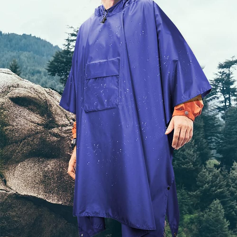 3 in 1 Portable Rain Poncho Waterproof Lightweight Emergency Raincoat with Pocket - Blue Kemu |Fashion Home Kitchen Beauty