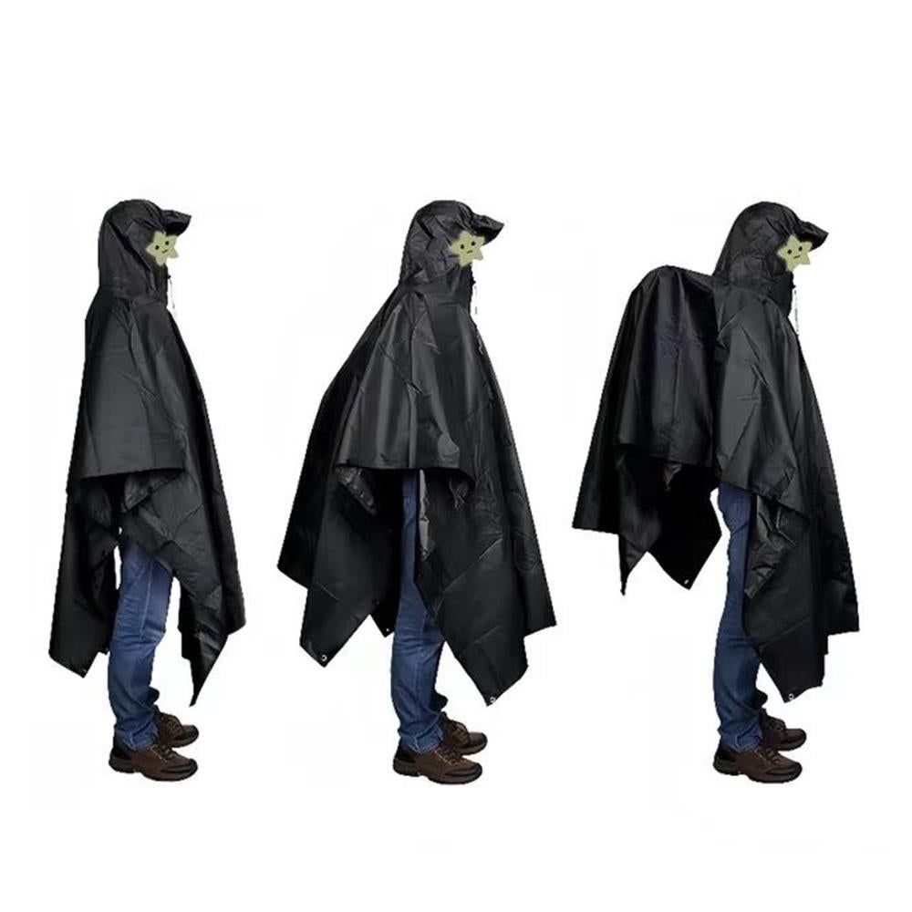 3 in 1 Portable Rain Poncho Waterproof Lightweight Emergency Raincoat with Pocket - Black Kemu |Fashion Home Kitchen Beauty