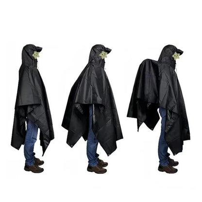 3 in 1 Portable Rain Poncho Waterproof Lightweight Emergency Raincoat with Pocket - Black Kemu |Fashion Home Kitchen Beauty