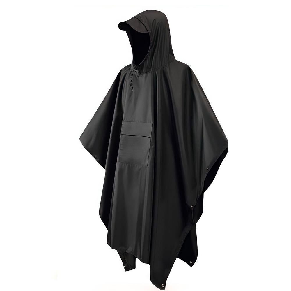 3 in 1 Portable Rain Poncho Waterproof Lightweight Emergency Raincoat with Pocket - Black Kemu |Fashion Home Kitchen Beauty