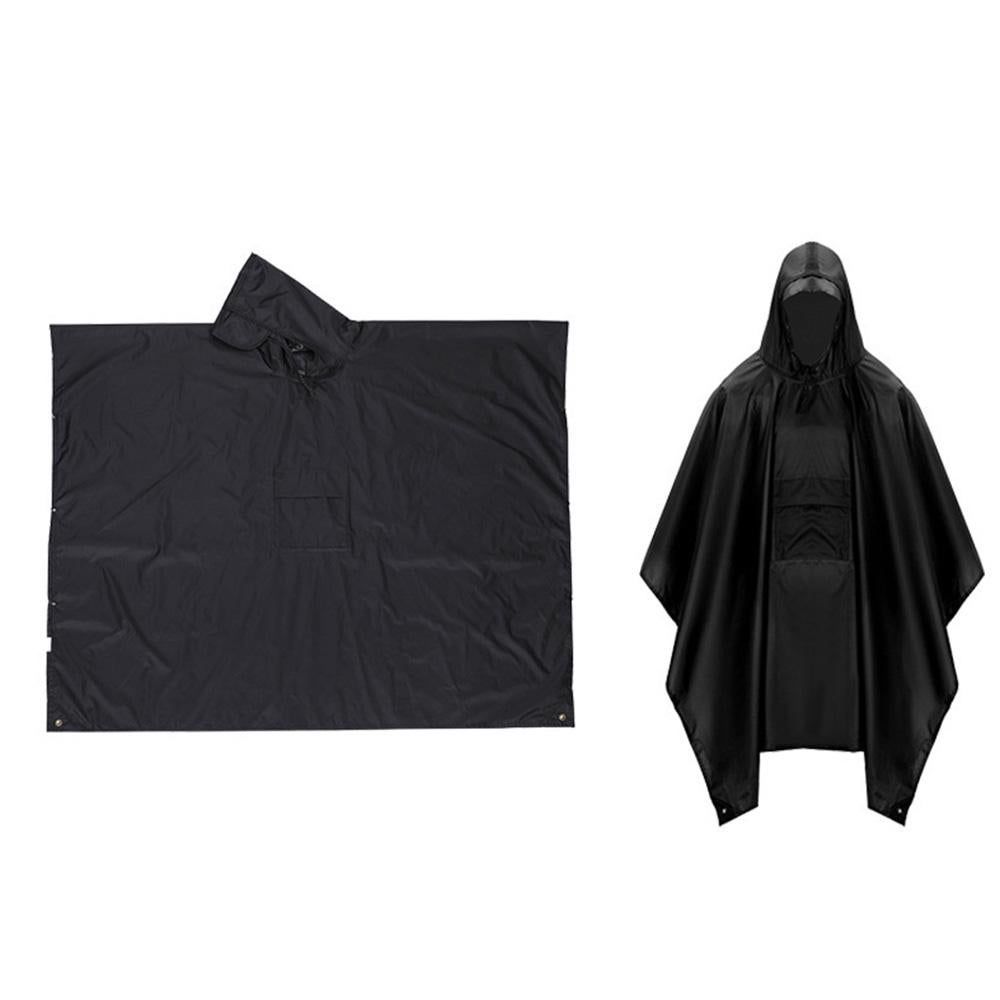 3 in 1 Portable Rain Poncho Waterproof Lightweight Emergency Raincoat with Pocket - Black Kemu |Fashion Home Kitchen Beauty