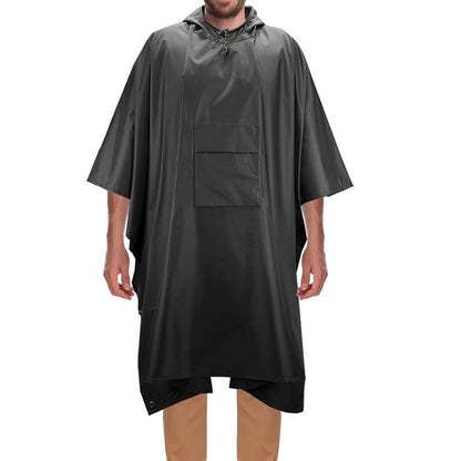 3 in 1 Portable Rain Poncho Waterproof Lightweight Emergency Raincoat with Pocket - Black Kemu |Fashion Home Kitchen Beauty