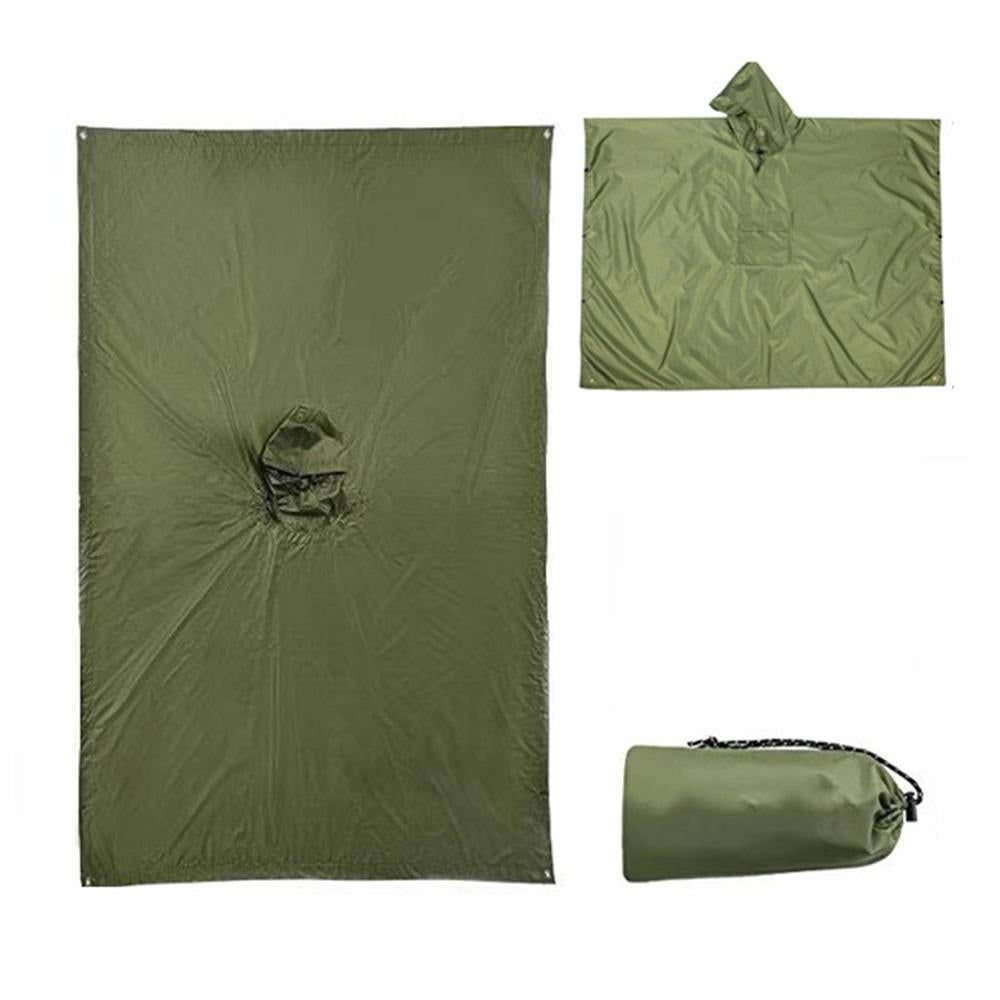 3 in 1 Portable Rain Poncho Waterproof Lightweight Emergency Raincoat with Pocket - Army Green Kemu |Fashion Home Kitchen Beauty