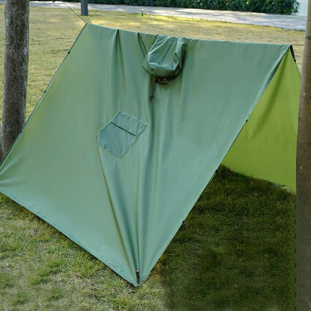 3 in 1 Portable Rain Poncho Waterproof Lightweight Emergency Raincoat with Pocket - Army Green Kemu |Fashion Home Kitchen Beauty