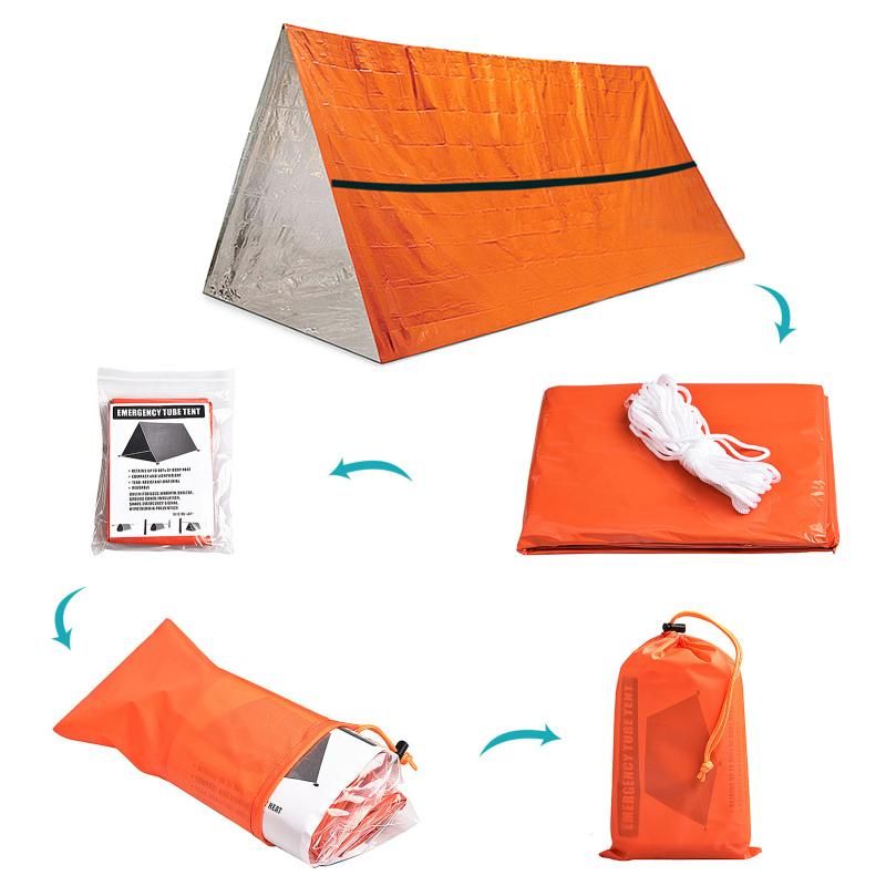 Outdoor Waterproof Emergency Survival Tent Shelter with Sleeping Bag for Camping Hiking Adventure Kemu |Fashion Home Kitchen Beauty