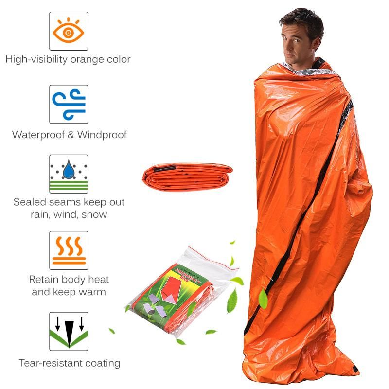 Outdoor Waterproof Emergency Survival Tent Shelter with Sleeping Bag for Camping Hiking Adventure Kemu |Fashion Home Kitchen Beauty