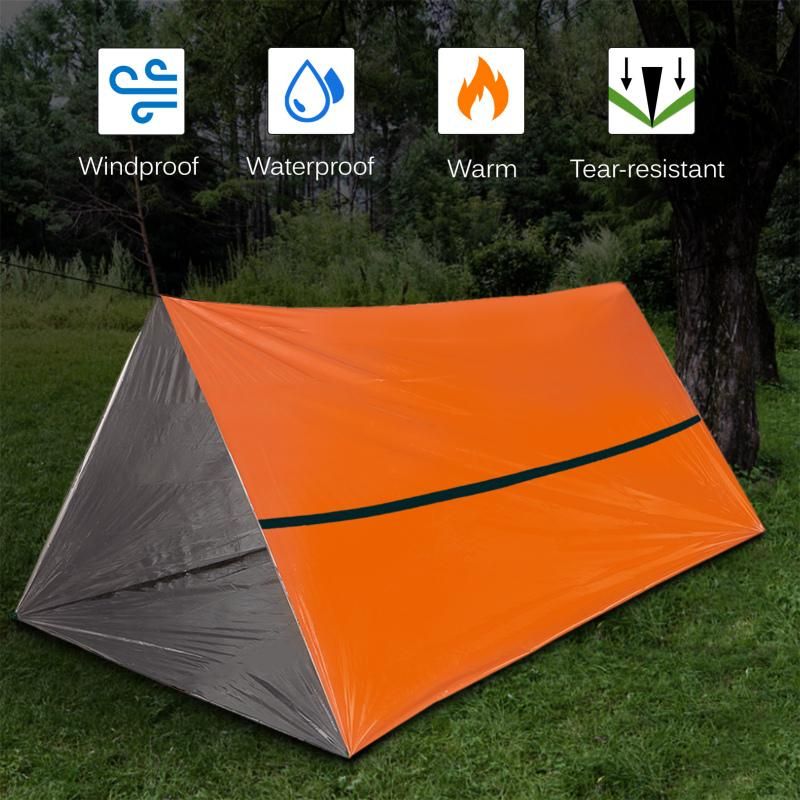 Outdoor Waterproof Emergency Survival Tent Shelter with Sleeping Bag for Camping Hiking Adventure Kemu |Fashion Home Kitchen Beauty
