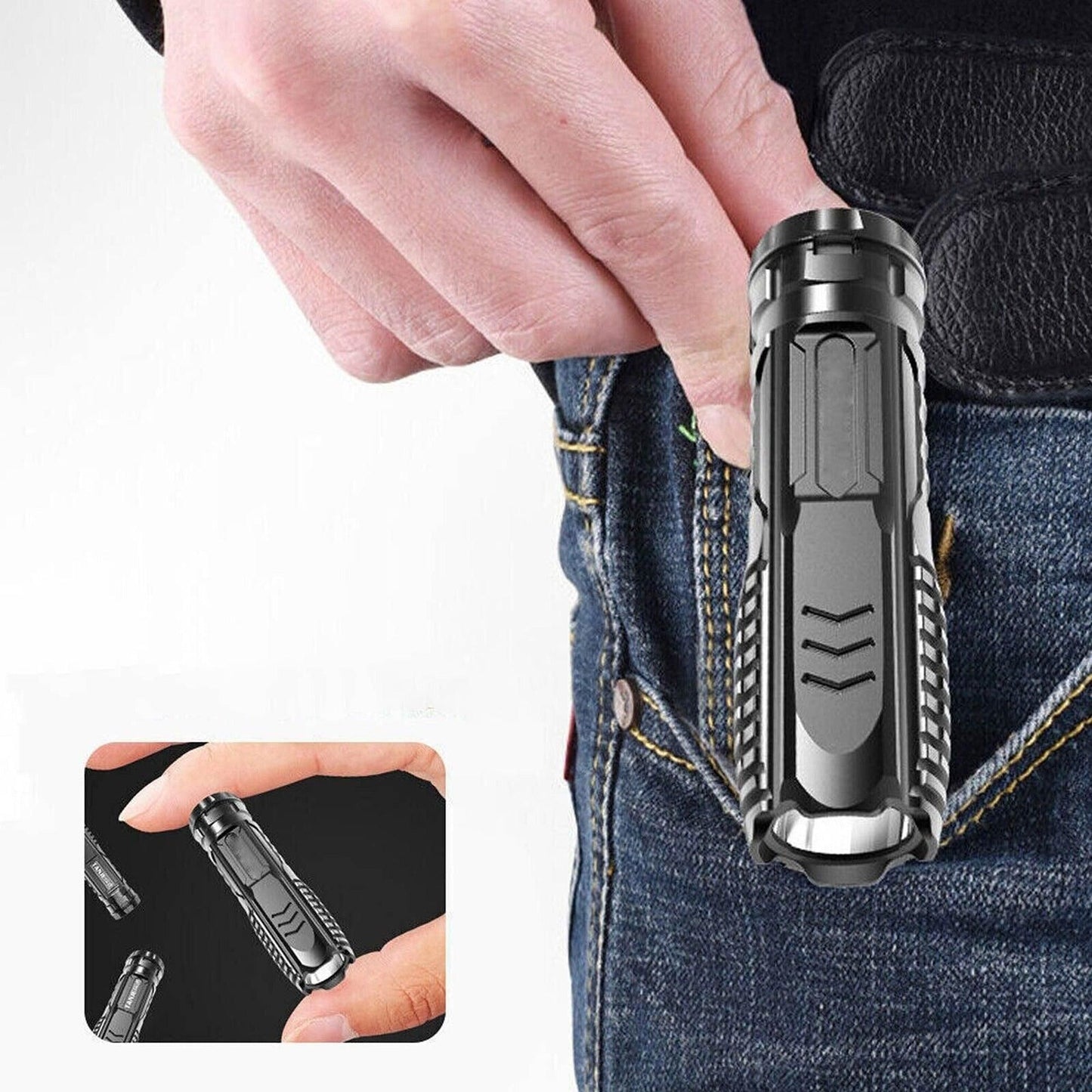 Camping Flashlight Multifunctional Rechargeable Flashlight for Outdoor - Gold