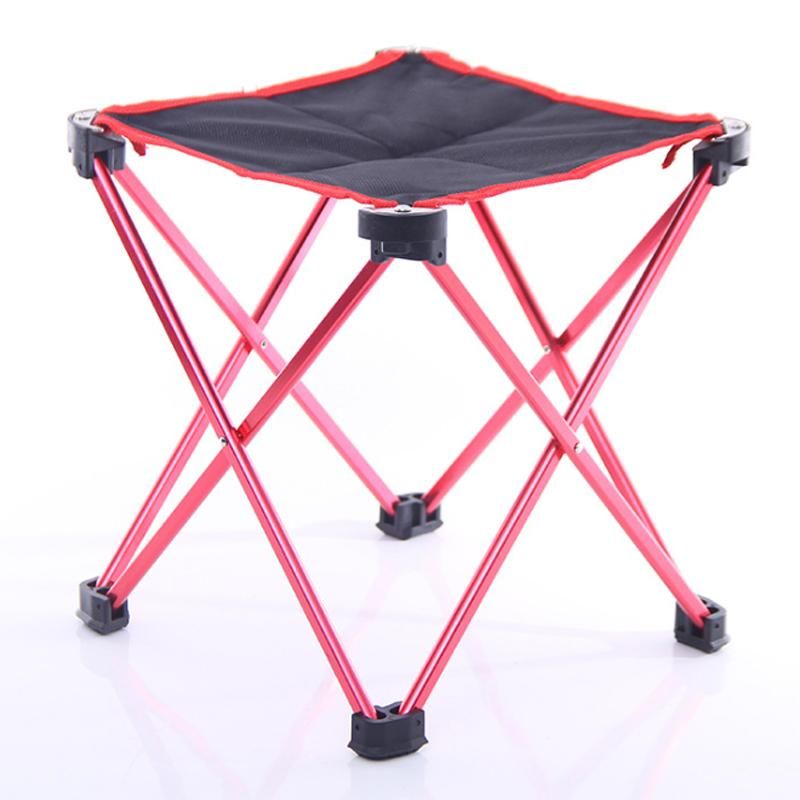 Mini Portable Outdoor Folding Stool Camping Fishing Picnic Chair Small Seat - Red