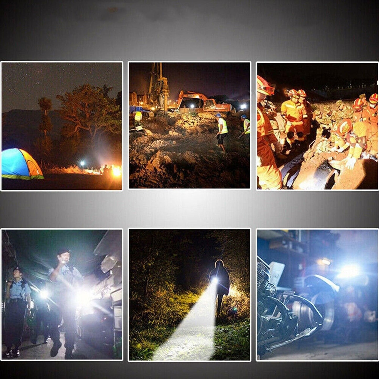 Handheld LED Spotlight USB Rechargeable Searchlight Work Lamp