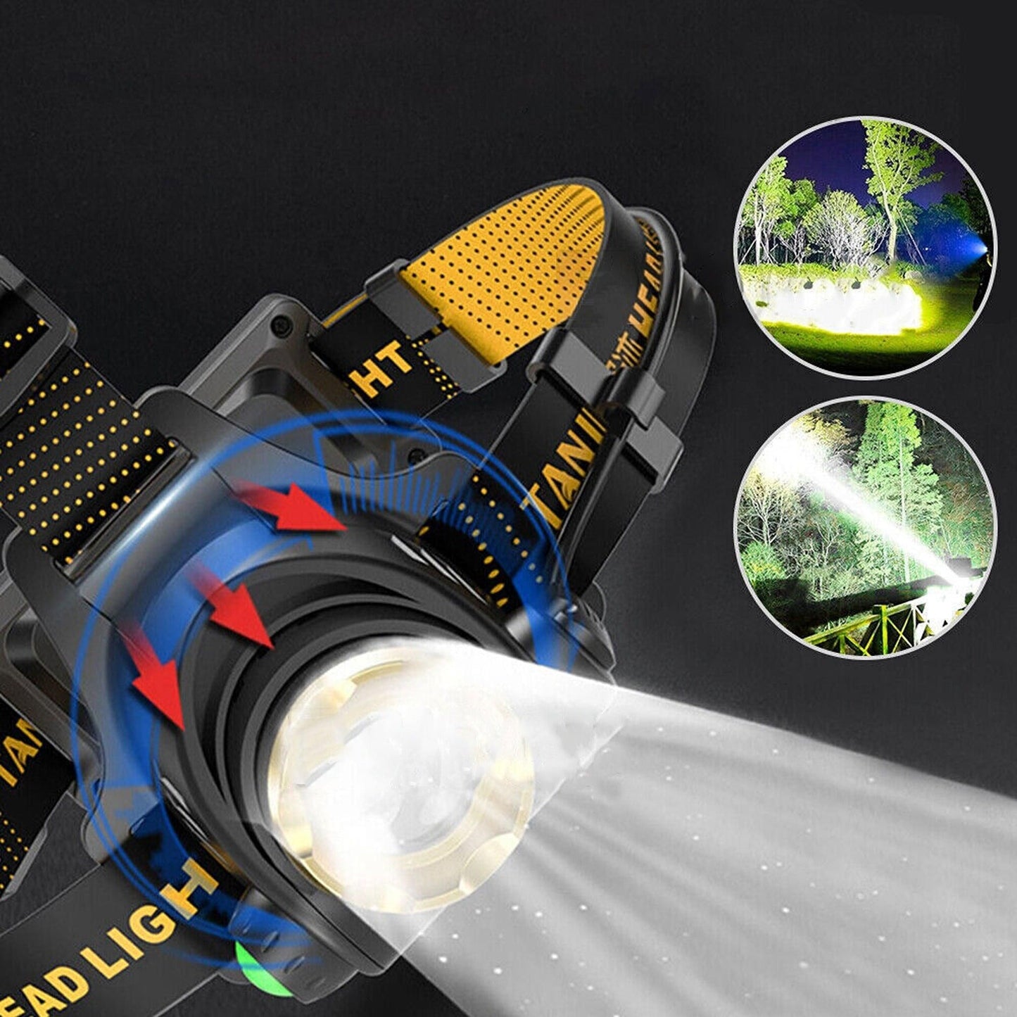 USB Rechargeable 12000000LM LED Headlamp Flashlight Head Torch Lamp