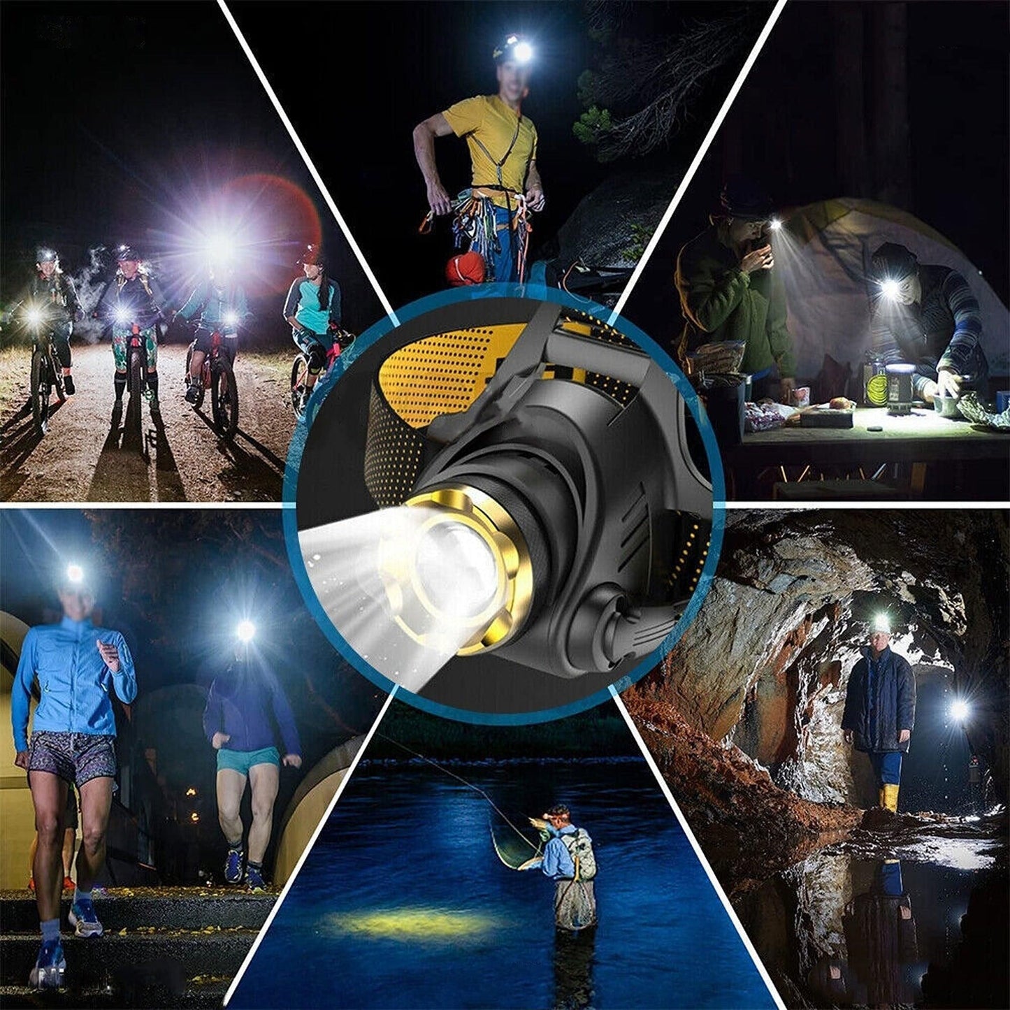 USB Rechargeable 12000000LM LED Headlamp Flashlight Head Torch Lamp