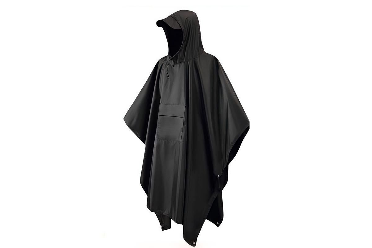 3 in 1 Portable Rain Poncho Waterproof Lightweight Emergency Raincoat with Pocket - Black Kemu |Fashion Home Kitchen Beauty