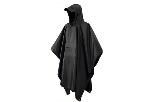 3 in 1 Portable Rain Poncho Waterproof Lightweight Emergency Raincoat with Pocket - Black Kemu |Fashion Home Kitchen Beauty