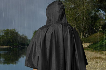 3 in 1 Portable Rain Poncho Waterproof Lightweight Emergency Raincoat with Pocket - Black Kemu |Fashion Home Kitchen Beauty