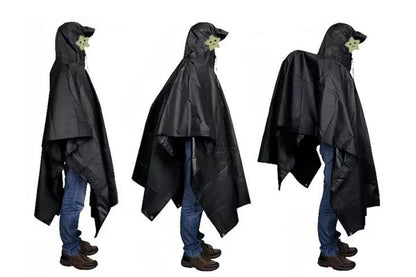 3 in 1 Portable Rain Poncho Waterproof Lightweight Emergency Raincoat with Pocket - Black Kemu |Fashion Home Kitchen Beauty