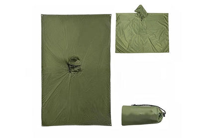 3 in 1 Portable Rain Poncho Waterproof Lightweight Emergency Raincoat with Pocket - Army Green Kemu |Fashion Home Kitchen Beauty