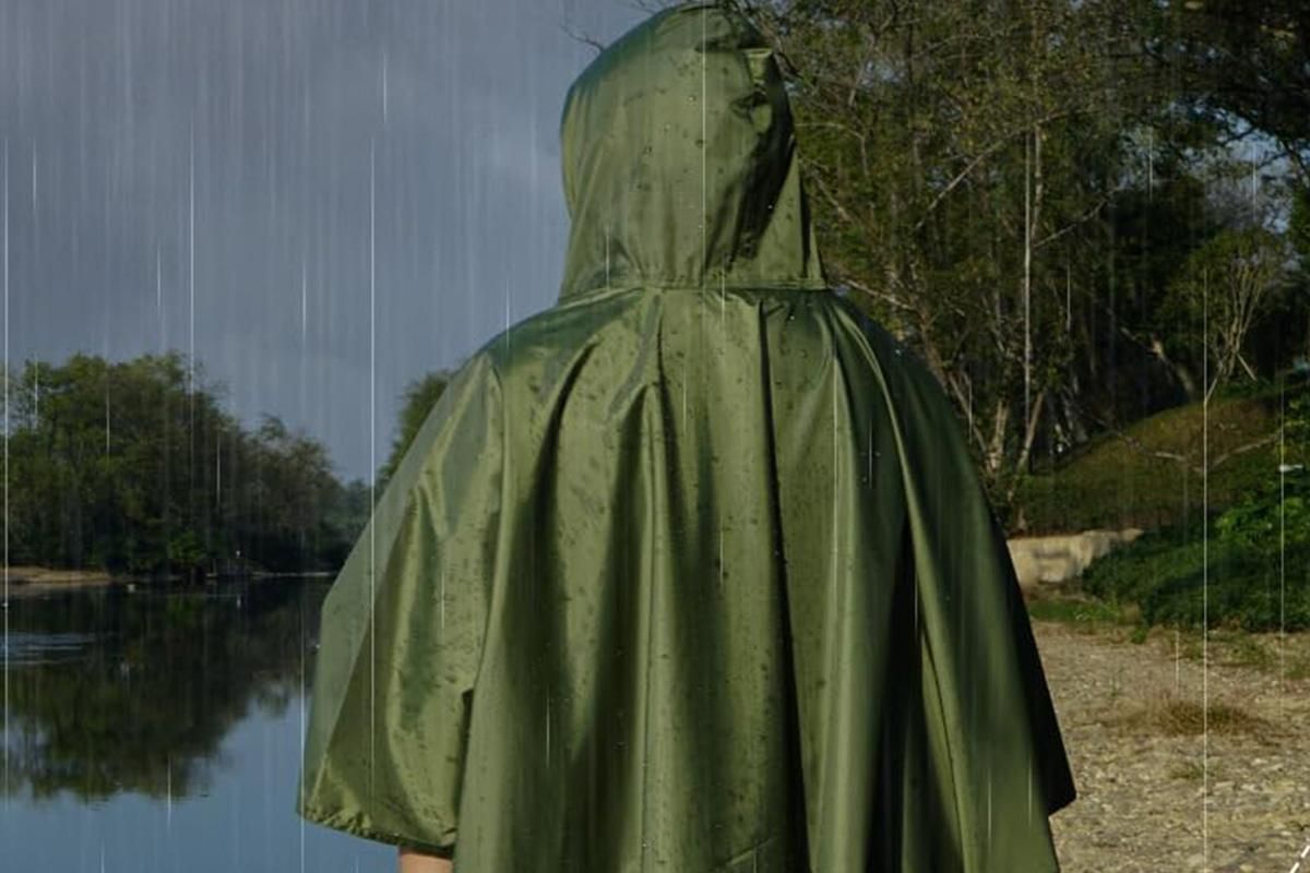 3 in 1 Portable Rain Poncho Waterproof Lightweight Emergency Raincoat with Pocket - Army Green Kemu |Fashion Home Kitchen Beauty