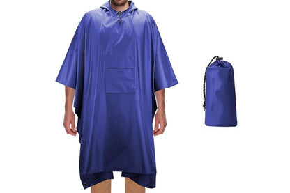 3 in 1 Portable Rain Poncho Waterproof Lightweight Emergency Raincoat with Pocket - Blue Kemu |Fashion Home Kitchen Beauty