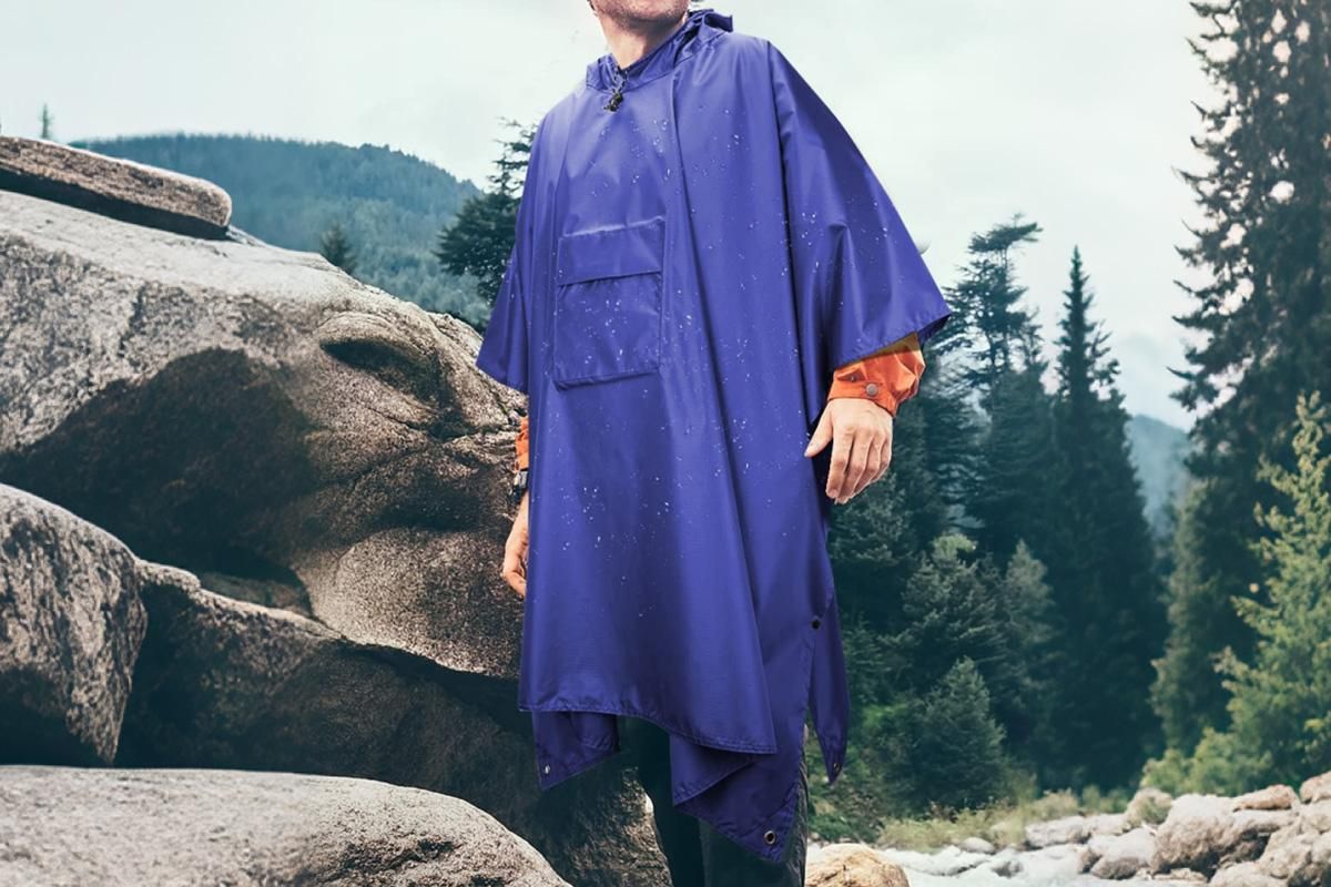 3 in 1 Portable Rain Poncho Waterproof Lightweight Emergency Raincoat with Pocket - Blue Kemu |Fashion Home Kitchen Beauty