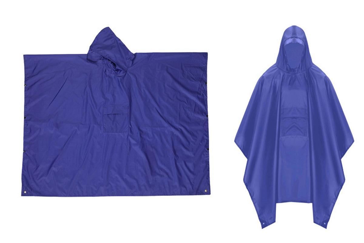 3 in 1 Portable Rain Poncho Waterproof Lightweight Emergency Raincoat with Pocket - Blue Kemu |Fashion Home Kitchen Beauty