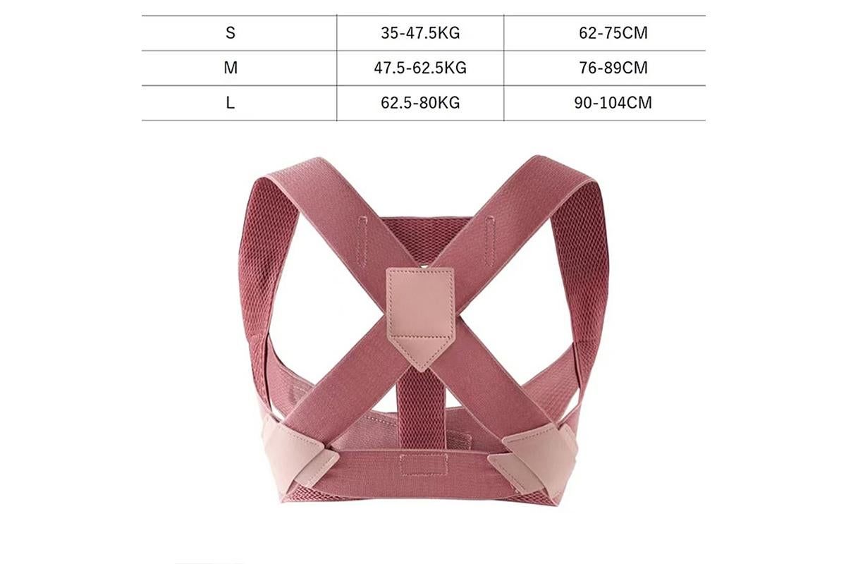 Posture Corrector Clavicle Support Back Straight Shoulders Brace Strap -Pink / L Kemu |Fashion Home Kitchen Beauty