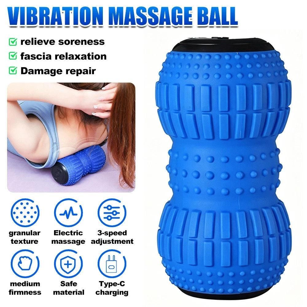 Rechargeable Electric Massage Roller Vibrating Silicone Yoga Ball Muscle Relief Kemu |Fashion Home Kitchen Beauty