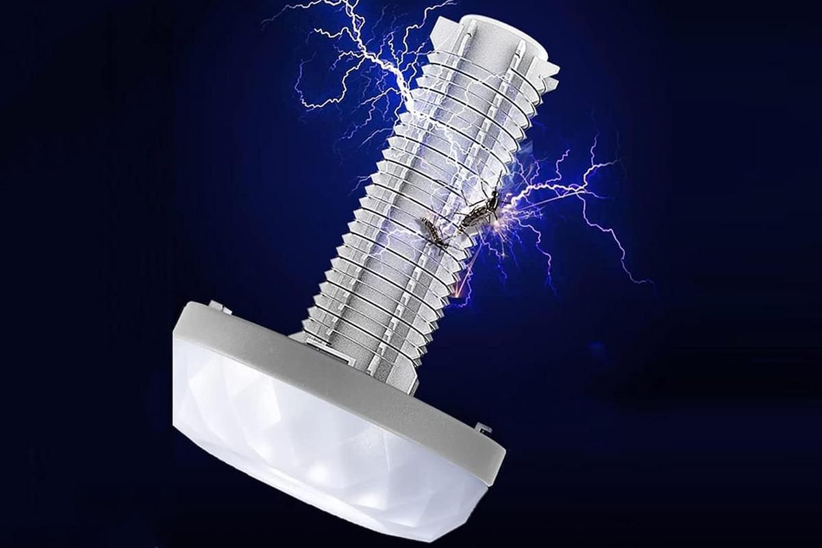 Electric Mosquito Killer Lamp Fly Traps Insect Bug Zapper For Outdoor Indoor - Grey Kemu |Fashion Home Kitchen Beauty
