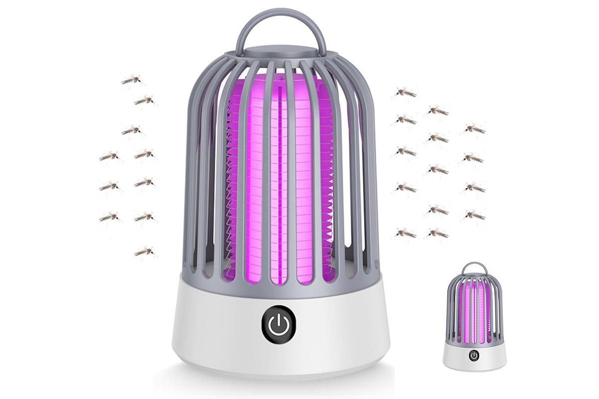 Electric Mosquito Killer Lamp Insect Catcher Fly Bug Zapper Trap LED Purple Lamp Mozzie -Grey Kemu |Fashion Home Kitchen Beauty