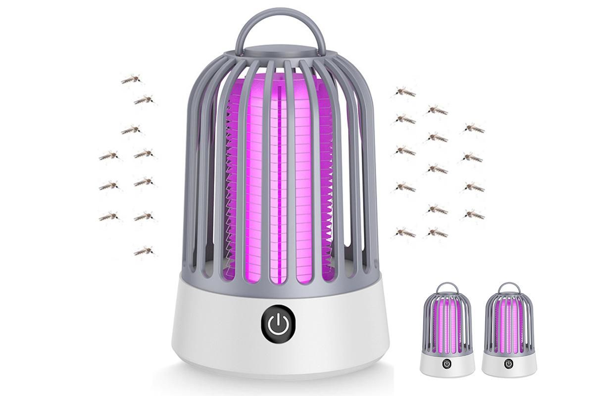 Electric Mosquito Killer Lamp Insect Catcher Fly Bug Zapper Trap LED Purple Lamp Mozzie -Grey Kemu |Fashion Home Kitchen Beauty