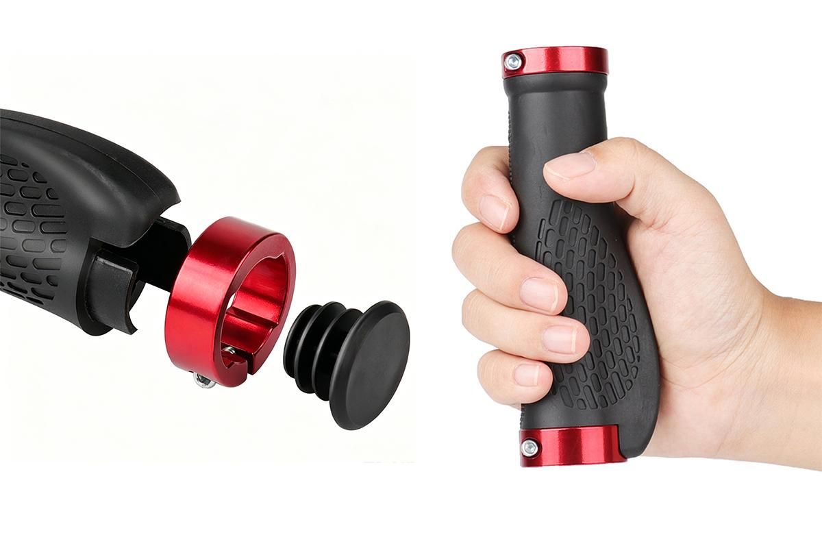 Cycling Lock-On MTB Ergonomic Mountain Bike Rubber Grips Bicycle Handlebar - Red Kemu |Fashion Home Kitchen Beauty