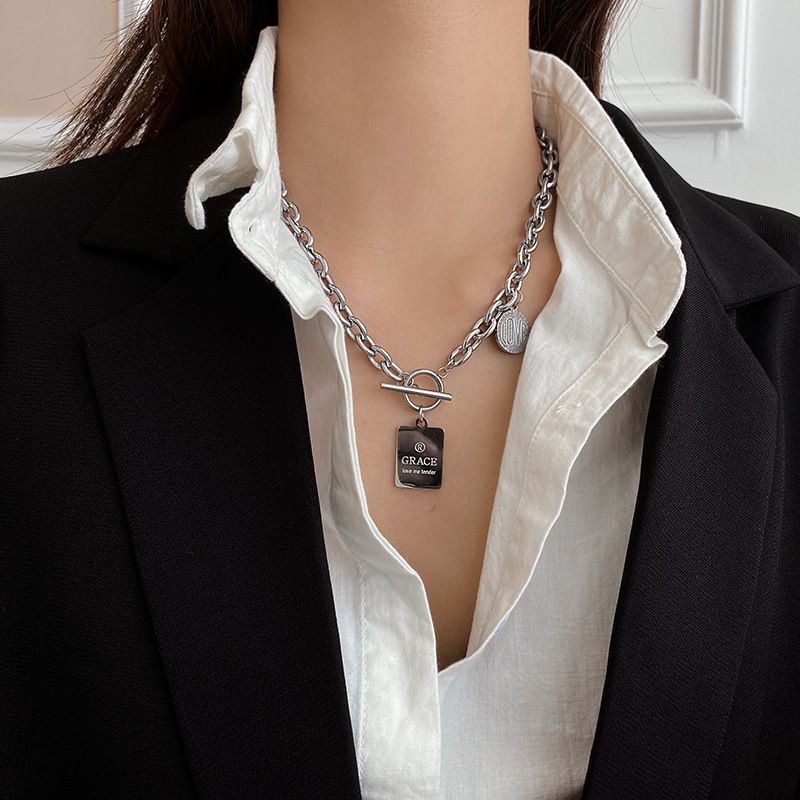 Hip Hop Necklace Zinc Alloy Twist Chain Unisex Ordinary two-piece set Kemu |Fashion Home Kitchen Beauty