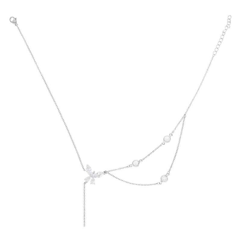 Necklace Women Alloy Bow Water Wave Chain Simple necklace Kemu |Fashion Home Kitchen Beauty