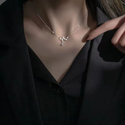 Necklace Women Alloy Bow Water Wave Chain Simple necklace Kemu |Fashion Home Kitchen Beauty