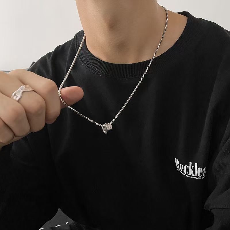 Titanium Steel Necklace Small Waist Pendant Unisex Small waist. 70cm titanium steel chain Kemu |Fashion Home Kitchen Beauty