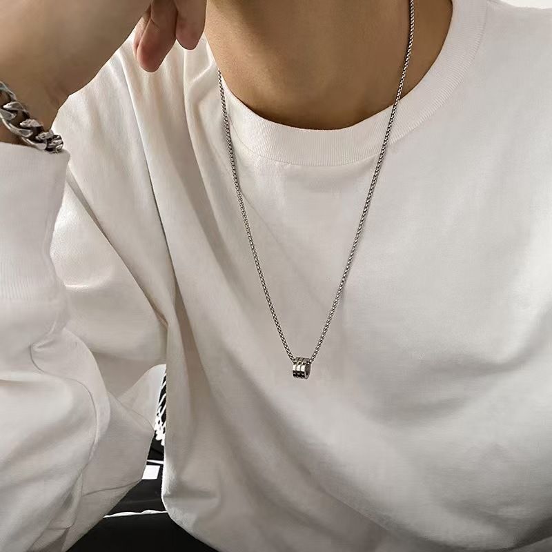Titanium Steel Necklace Small Waist Pendant Unisex Small waist. 70cm titanium steel chain Kemu |Fashion Home Kitchen Beauty