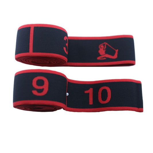 Resistance Band Yoga Fitness Digital Style Black and red - small size [10 grids] Kemu |Fashion Home Kitchen Beauty