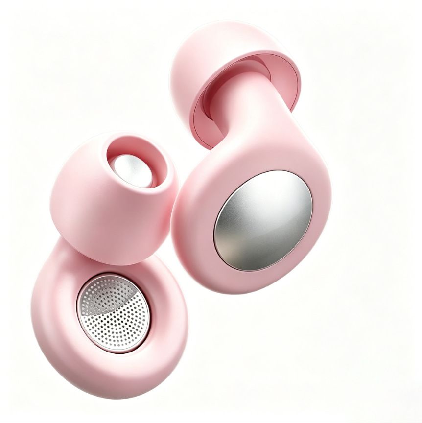 Silicone Earplugs Noise Reduction 28dB Sleep Waterproof Glossy noise-cancelling earplugs pink + long silicone cord Kemu |Fashion Home Kitchen Beauty