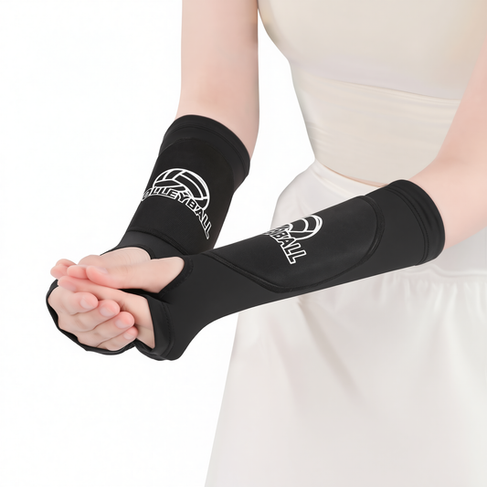 Volleyball Arm Guards Nylon The one who leaps Volleyball arm guards [black] s size pair [suitable for weight 22.5-40kg] Kemu |Fashion Home Kitchen Beauty