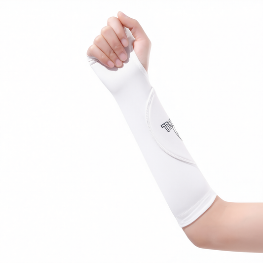 Volleyball Arm Guards Nylon The one who leaps Volleyball arm guards [white] l size pair [suitable for weight 60-75kg] Kemu |Fashion Home Kitchen Beauty