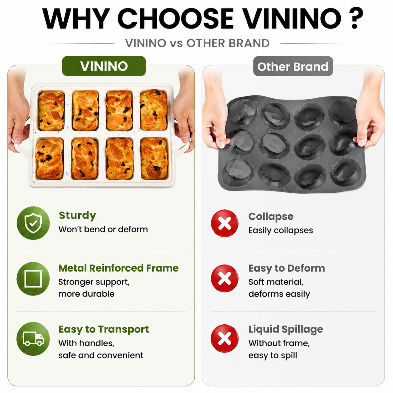 8-Cavity Mini Loaf Pan, Non-Stick Silicone Bread Mold with Sturdy Stainless Steel Frame – Perfect for Baking Individual Breads, Snack Cakes, and Sweet Treats at Home (1PCS) Kemu |Fashion Home Kitchen Beauty